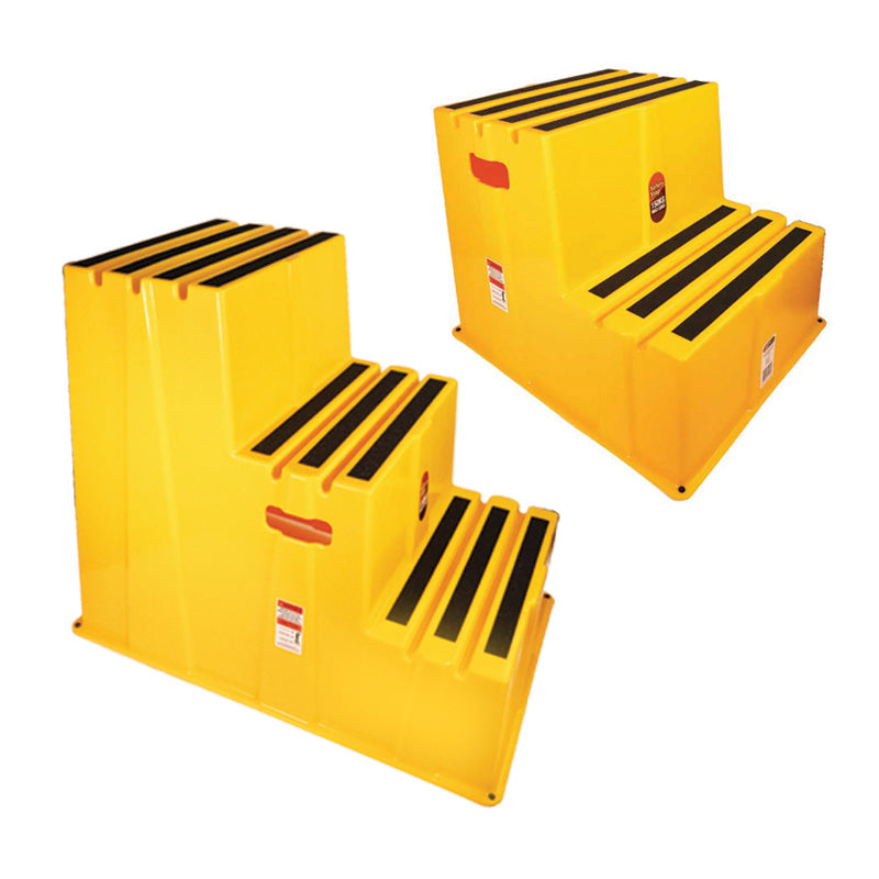 3 STEP PLASTIC SAFETY STEP YELLOW  150KG CAPACITY