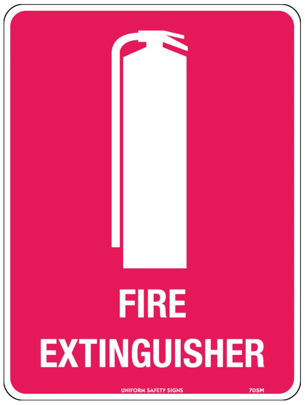 FIRE EXTINGUISHER W/ PICTOGRAM - METAL - 300 X 225MM