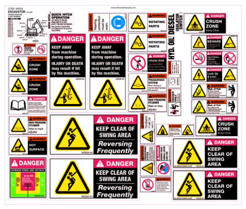 STICKER SET - EXCAVATOR - 13 TO 25T - 460 X 560MM