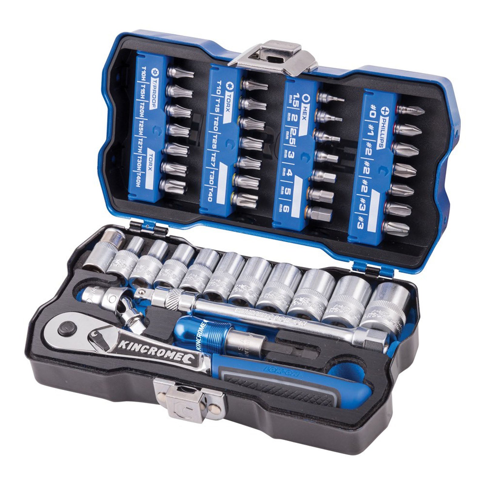 KINCROME K27000 1/4VSD LOKON SOCKET SET 43 PCE