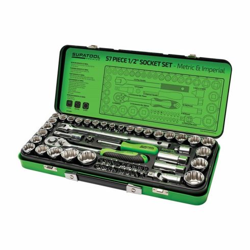 KINCROME  STP2057 SOCKET SET 57 PIECE 1/2" DRIVE - METRIC & IMPERIAL