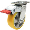 150MM POLY ALUM WHEEL PU607 SWIVEL LOCKING BRAKE 500Kg CAPACITY CASTOR