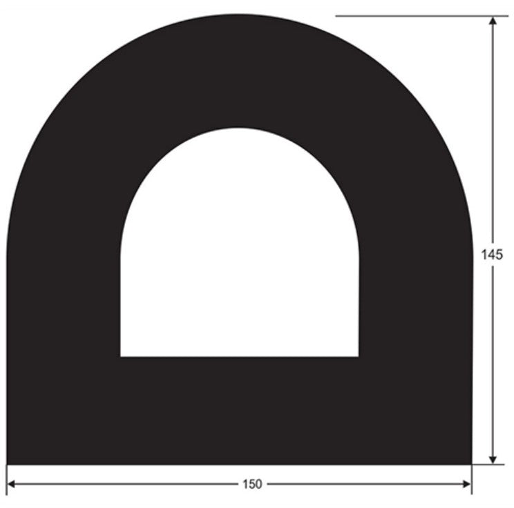 DOCKING RUBBER LARGE 150 X 145 (PER METRE)