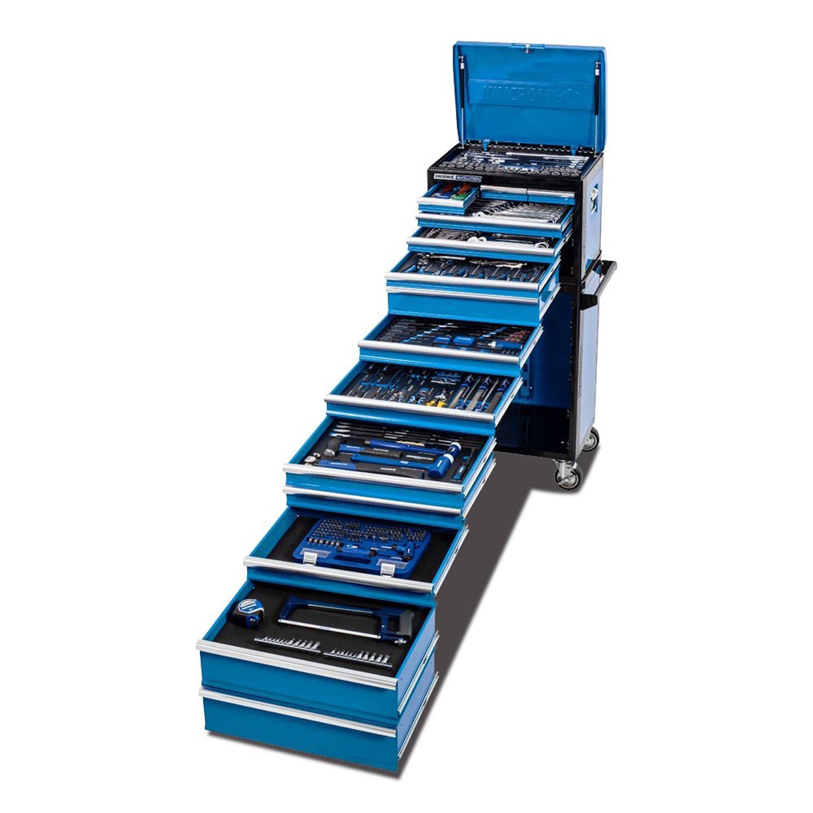 KINCROME K1228 EVOLUTION TOOL WORKSHOP 466 PIECE 14 DRAWER 1/4, 3/8 & 1/2