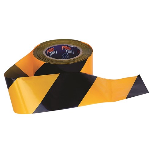 SELF ADHESIVE HAZARD TAPE YELLOW & BLACK. 30MX50MM