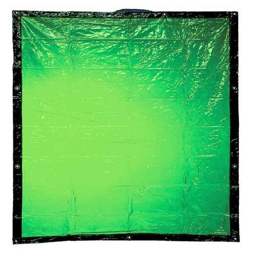 GREEN WELDING CURTAIN 1.8M X 2.0M C/W EYELETS