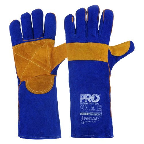 KBW16E PYROMATE BLUE HEELER BLUE AND GOLD WELDING GLOVE