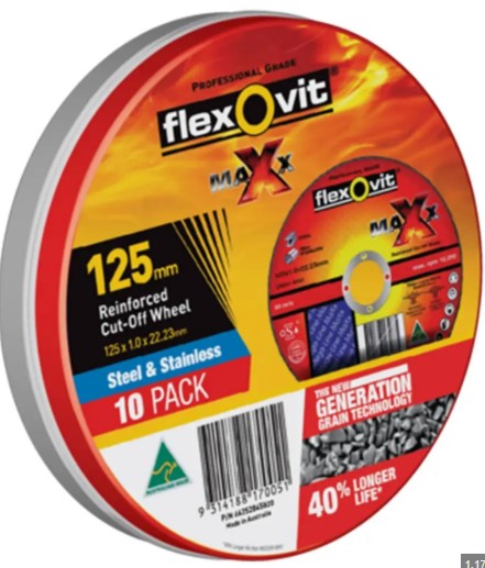 FLEXOVIT PREMIUM CUT OFF DISC 125 x 1mm  (10 Pkt)