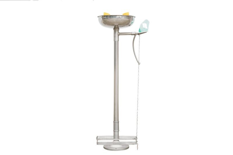 MAXISAFE STAINLESS STEEL PEDESTAL EYE WASH WITH BOWL