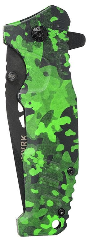 MVRK CAMO STAINLESS EDC FOLDING KNIFE GREEN