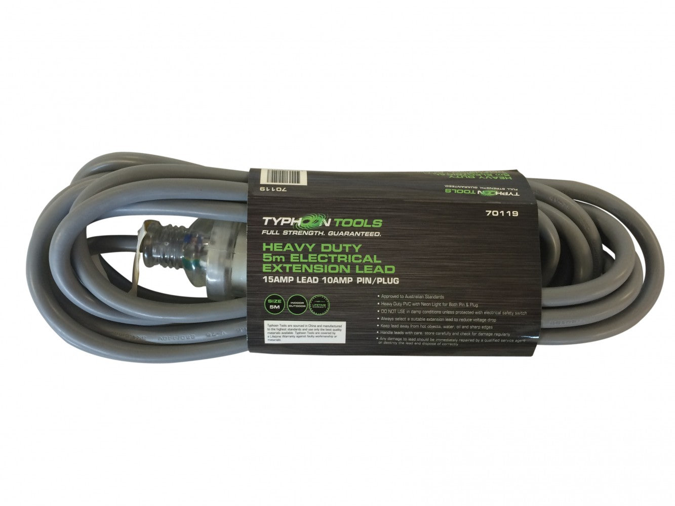 TYPHOON 70124 30M EXTENSION LEAD 15AMP LEAD, 10AMP PLUG