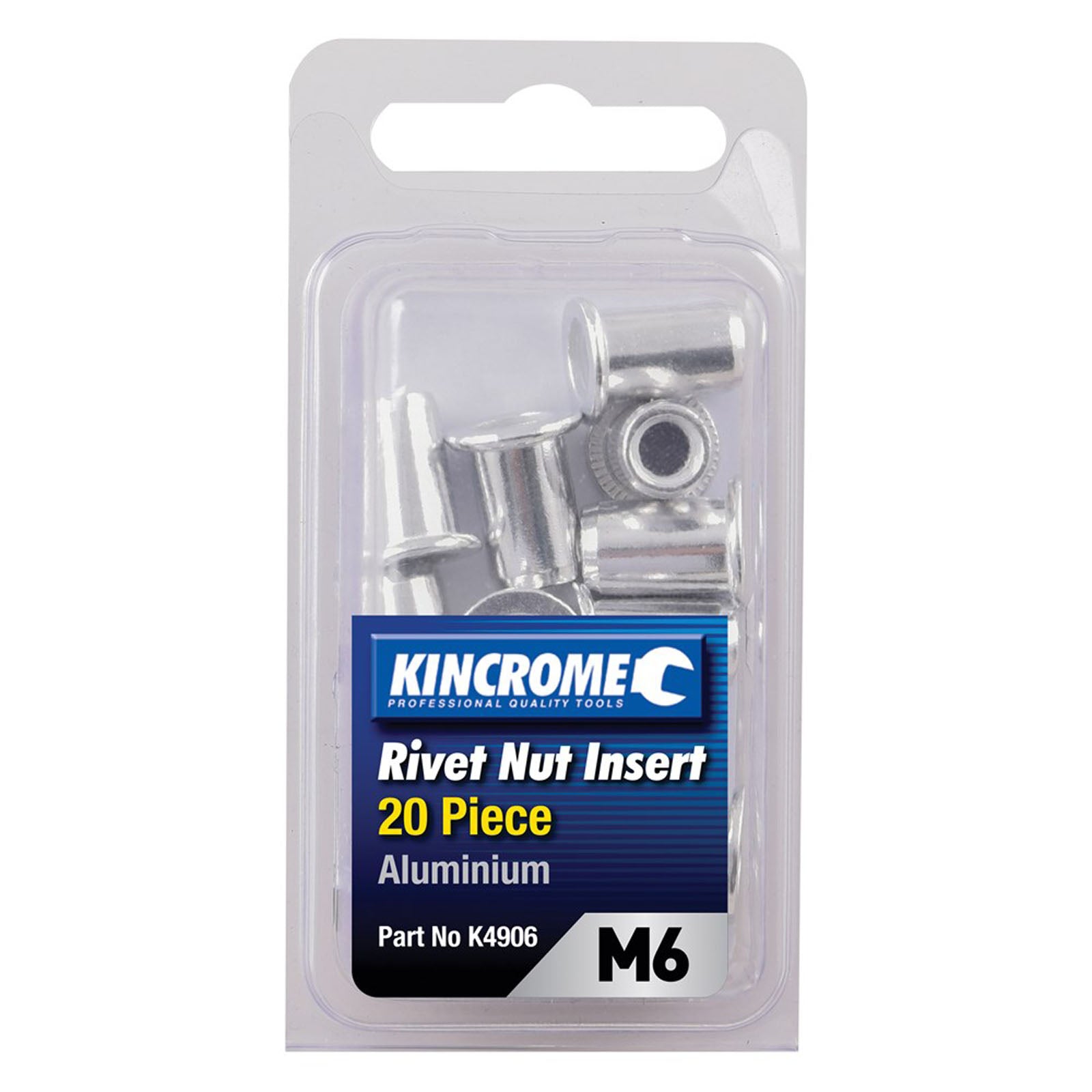 KINCROME RIVNUT ALUMINIUM M6 20 PIECE