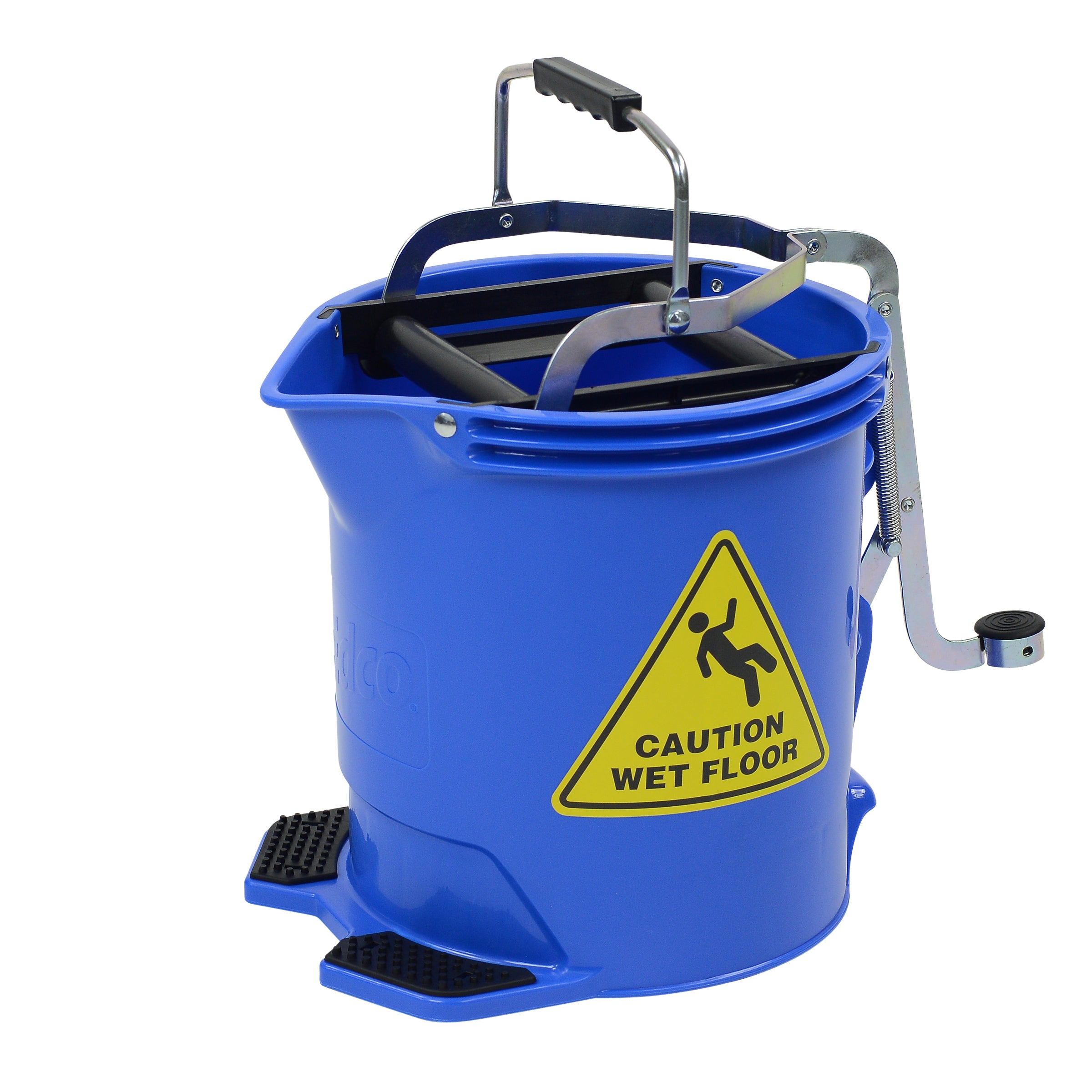 15L PLASTIC MOP BUCKET WITH METAL WRINGER - BLUE