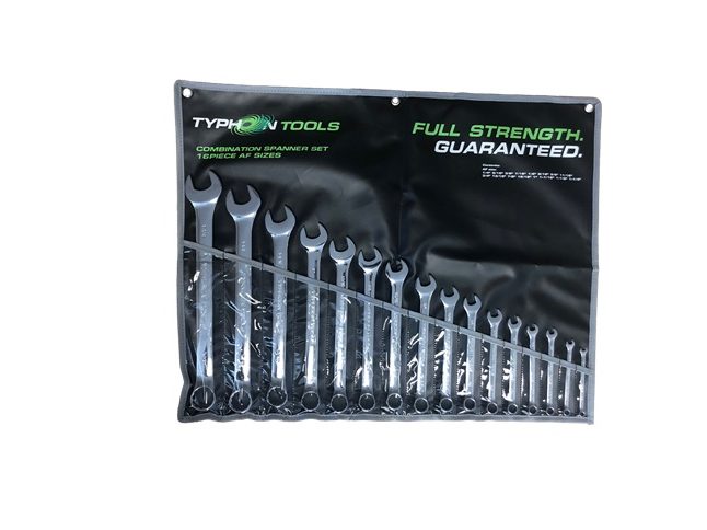 TYPHOON 70026 16PCE SPANNER SET AF  1/4"  -1-1/4