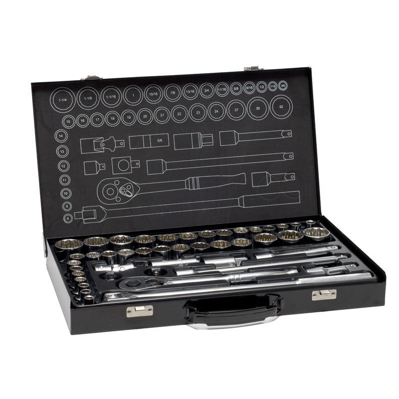 TYPHOON 70000 SOCKET SET 43 PCE, 1/2" DVE AF & METRIC