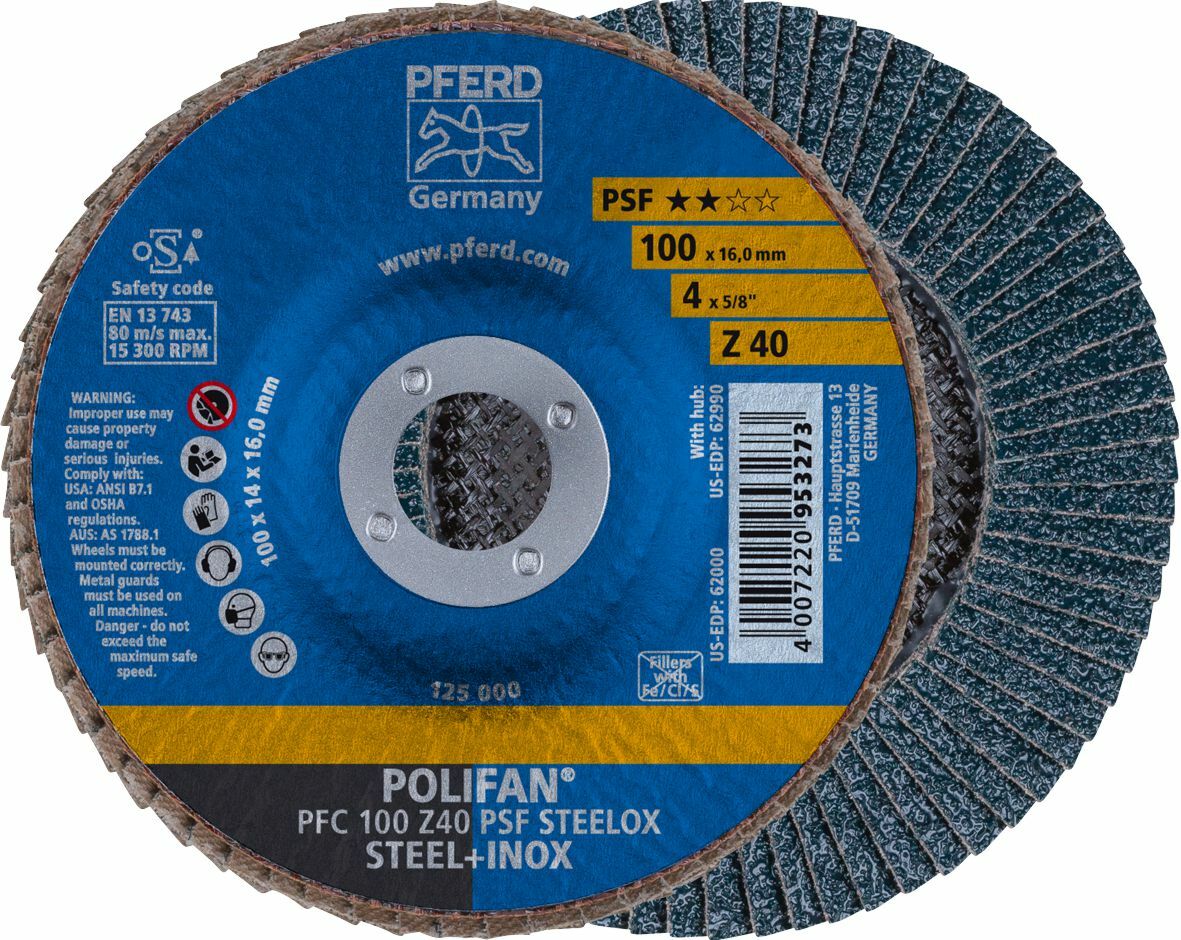 FLAP DISC PFERD PFC 100-Z 40 PSF