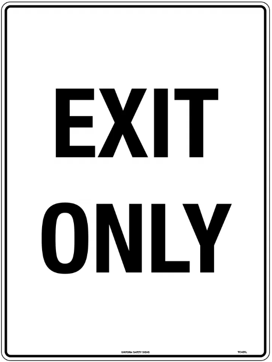 EXIT ONLY - METAL - 600 X 400MM - CL2