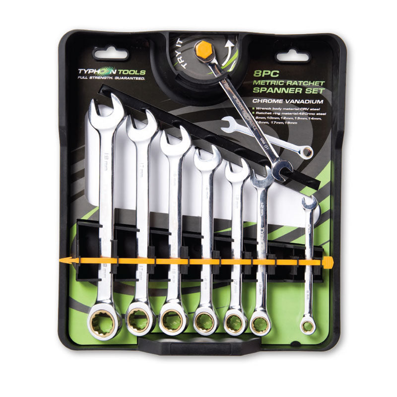 8 Piece METRIC Ratchet Spanner Set TYPH