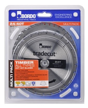 TRADECUT SAW 2 PACK 184MM (7.1/4") 24T/40T