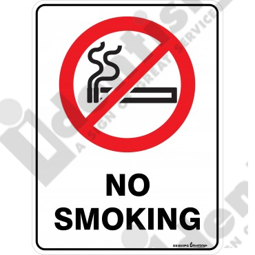 SIGN "NO SMOKING" 450X600 POLY