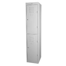 2 DOOR INDUSTRIAL METAL LOCKER STORAGE - 1830 X 305 X 460MM