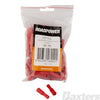 BULLET TERMINALS FEMALE INSULATED RED 2 - 3MM [PACK OF 100]