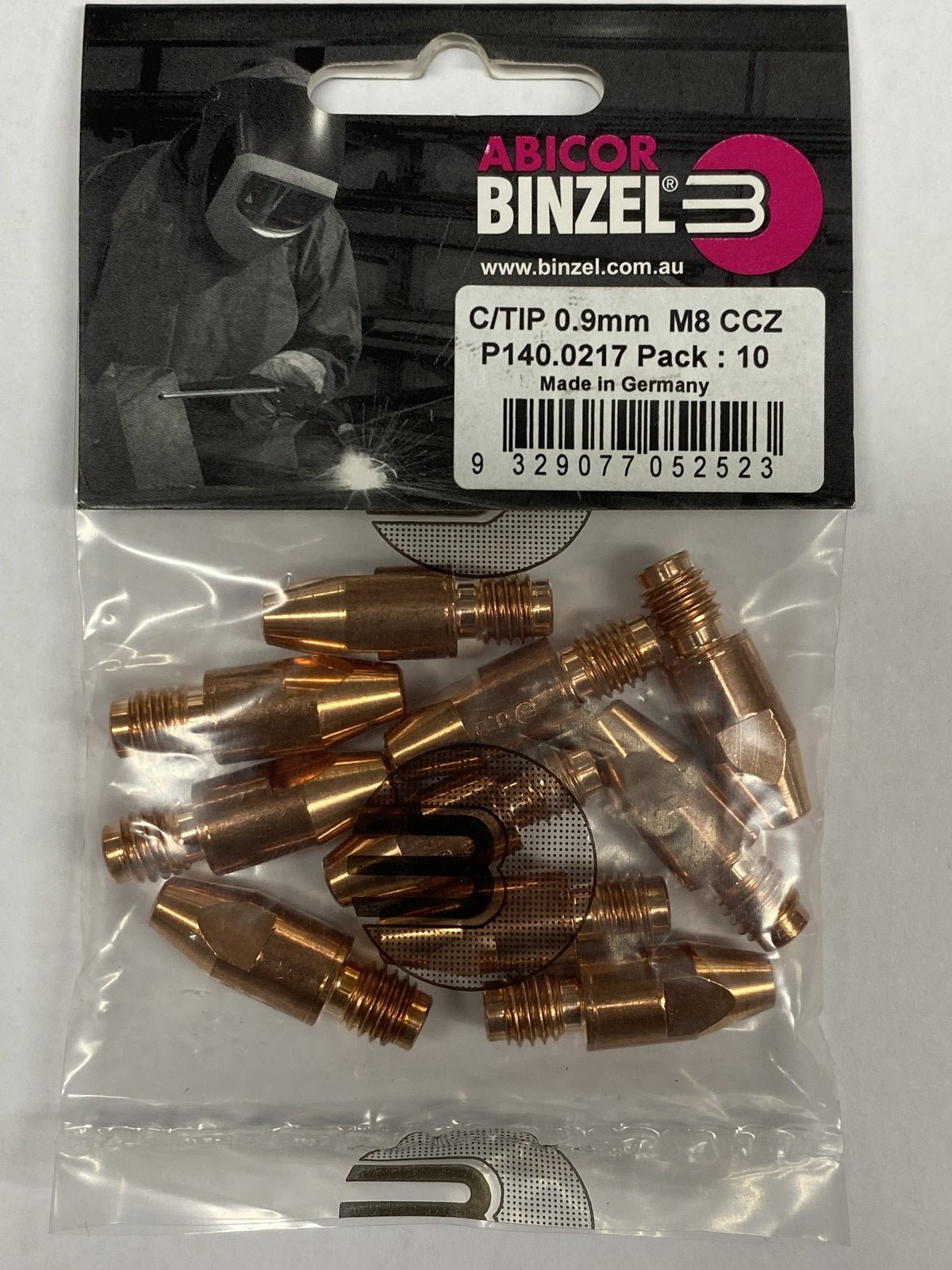 BINZEL CONTACT TIP 0.9MM M8 HEAVY DUTY CCZ PACK OF 25