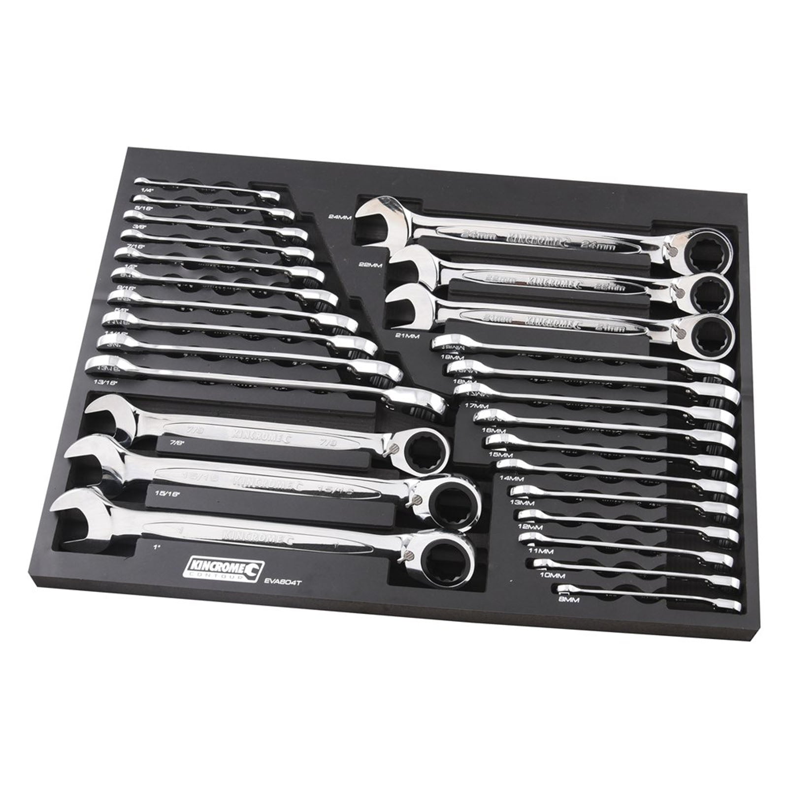 KINCROME  EVA604T EVA TRAY REVERSE GEAR SPANNER SET 27 PIECE