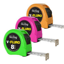 Tape Measure METRIC 8Mtrs V-FLURO V8025