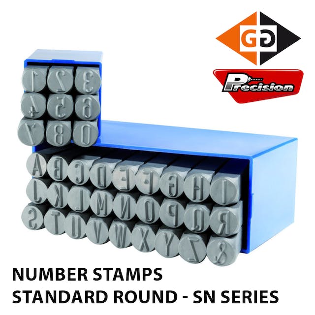 PRECISION SN15 NUMBER STAMP SET 15MM 9PC