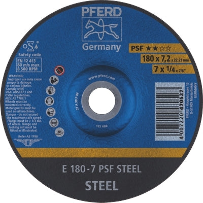 GRINDING WHEEL E 180-7 PSF STEEL