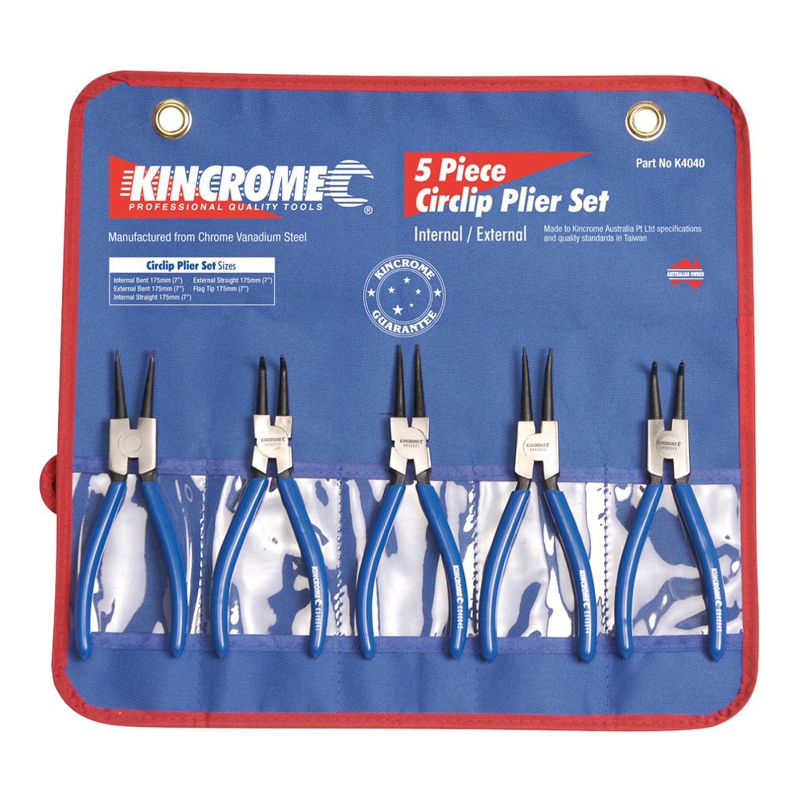 KINCROME K4040 5PCE CIRCLIP PLIER SET