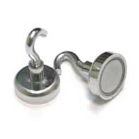 25 X 7MM POT WITH 9MM POST & HOOK (RARE EARTH) MAGNET