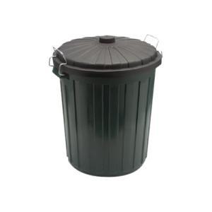 73L PLASTIC GARBAGE BIN GREEN WITH LID