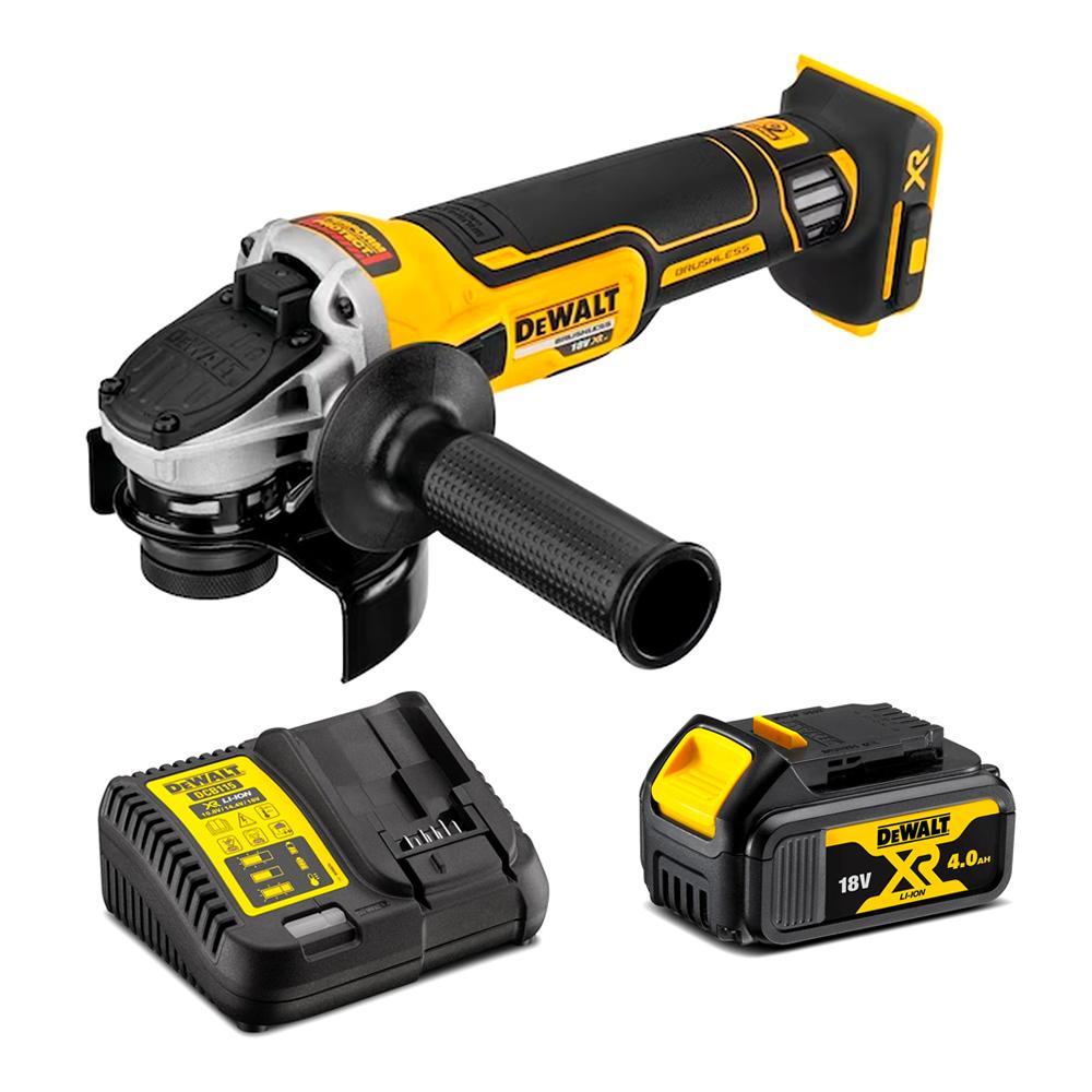 DEWALT 18V XR BRUSHLESS 125MM 1 X 4.0AH ANGLE GRINDER KIT (DCG405N-XJ)