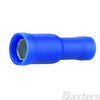 FEMALE BULLET TERMINALS INSULATED BLUE 4MM PACK 100