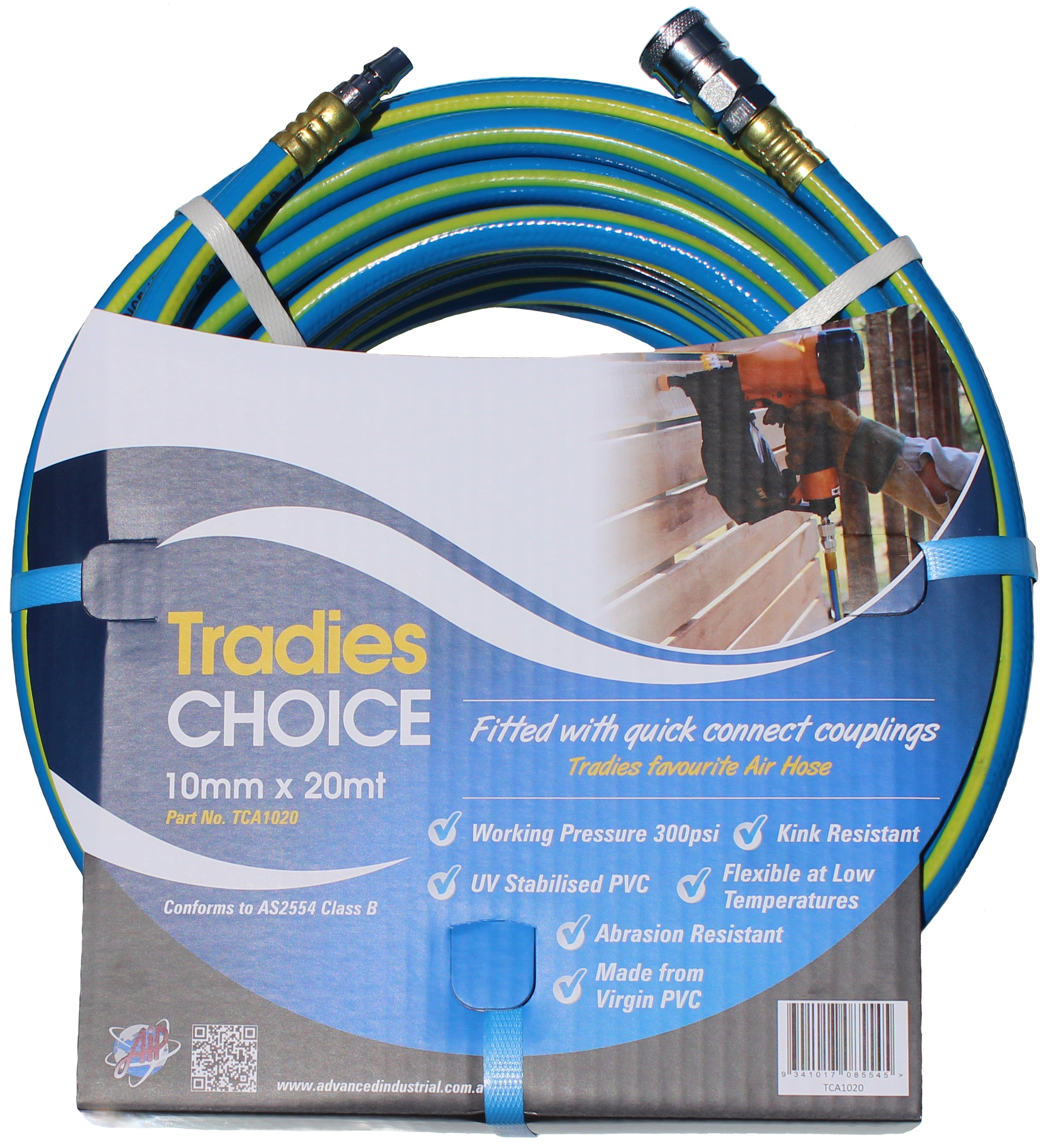 TRADIES CHOICE 300PSI FITTED HOSE ASS 12MM X 20M