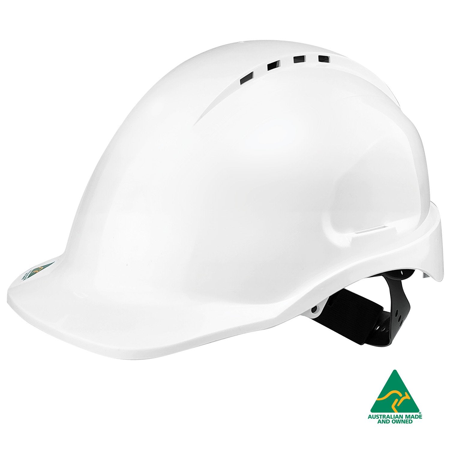 MAXISAFE WHITE VENTED HARD HAT, SLIPLOCK HARNESS