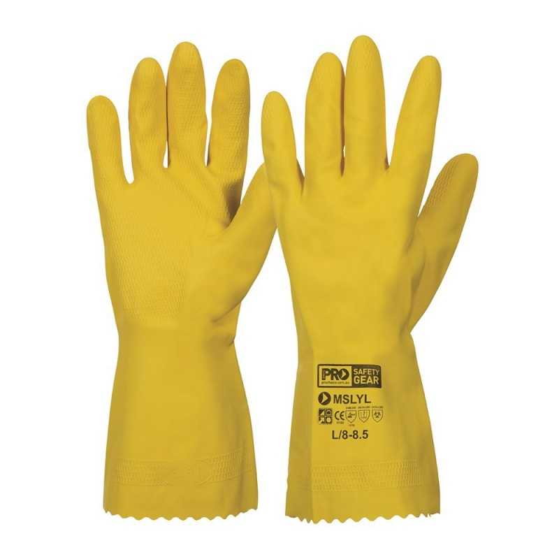 Silverlined Latex Rubber Household Gloves-YELLOW S8 - LARGE