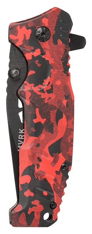 MVRK CAMO STAINLESS EDC FOLDING KNIFE RED