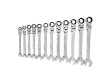 GEARWRENCH 12 PCE 12 PNT FLEX HEAD RATCHETING COMB WRENCH SET - METRIC