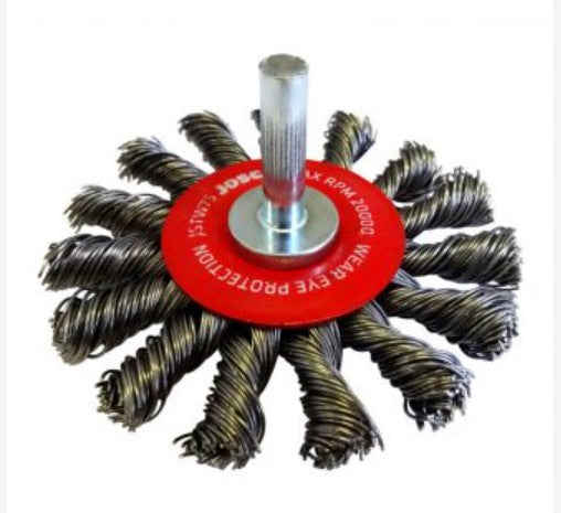 HIGH SPEED TWISTKNOT STEEL BRUSH 75MM