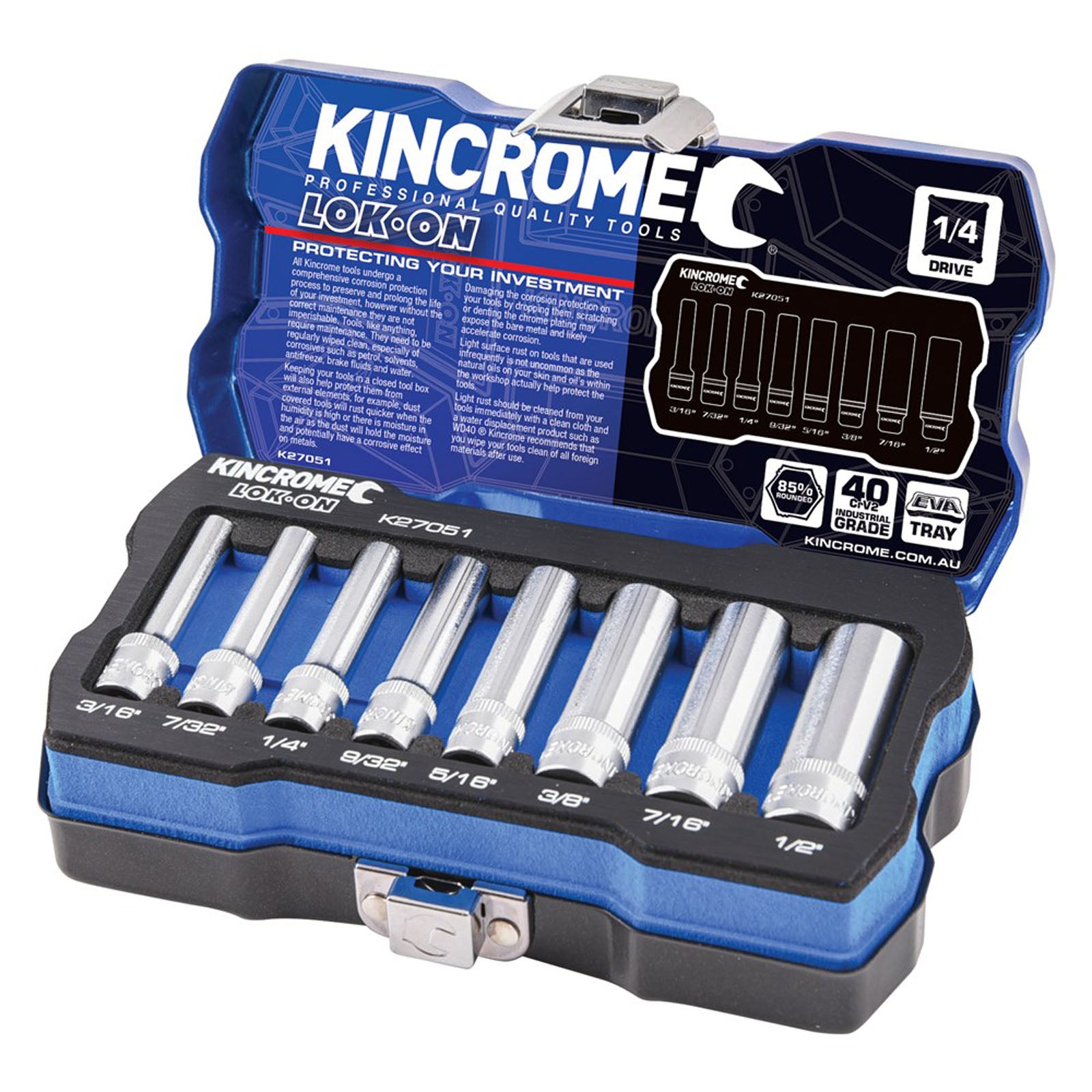 KINCROME K27051 LOKON SET 1/4 DEEP 8P-IMPERIAL