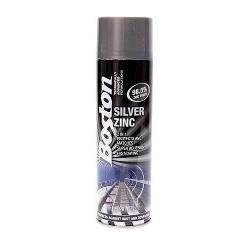 BOSTON SPRAY PAINT -SILVER GAL 2 IN 1 400 GM