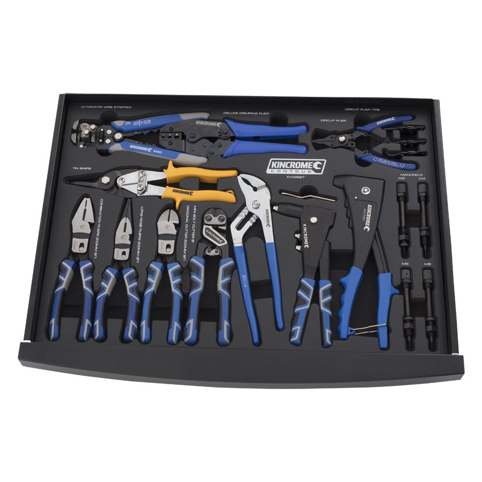 KINCROME  EVA562T EVA TRAY PLIERS & RIVETERS 15 PIECE