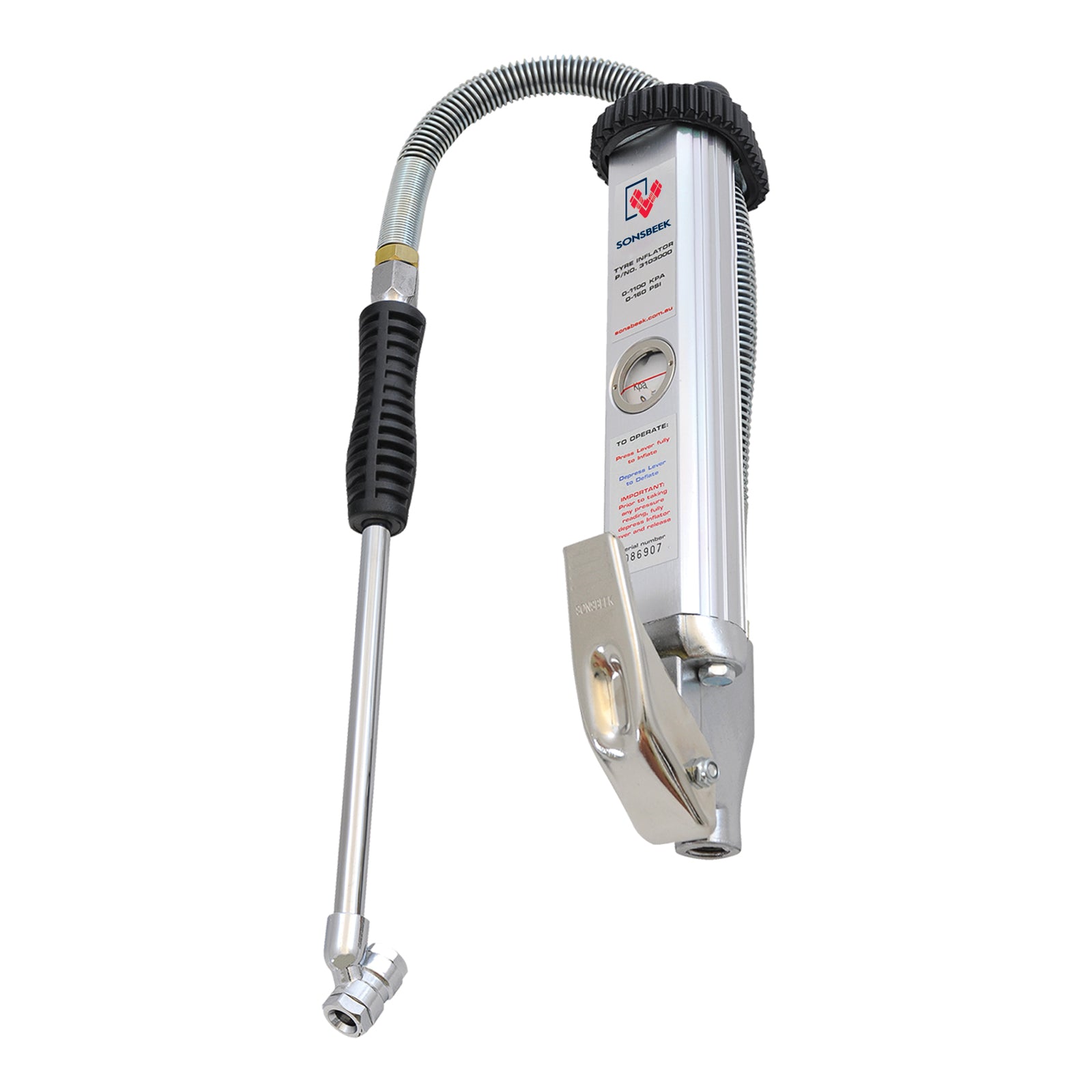 SONSBEEK TYRE INFLATOR 0-160PSI ( DRIVEWAY )