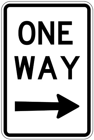 ONE WAY (RIGHT ARROW) - POLY - 600 X 400MM