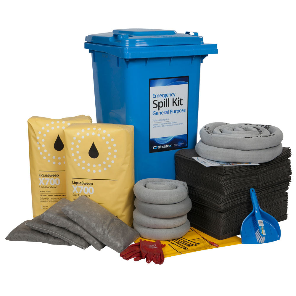 240L WHEELED BIN STANDARD SPILL KIT GENERAL PURPOSE