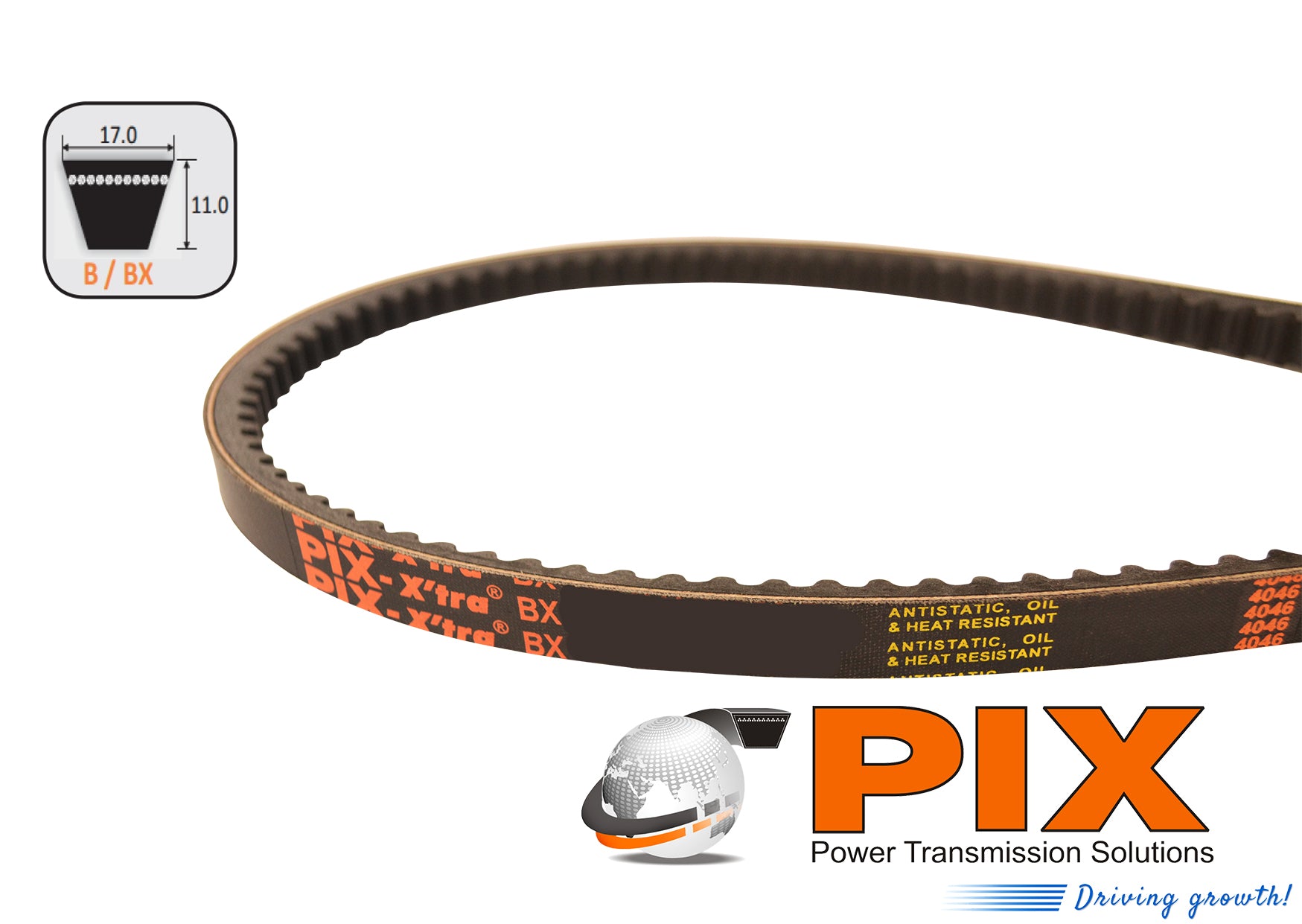 VEE BELT RAW EDGE COGGED PIX BX57 / 1491MM PITCH / 1517MM OUTSIDE