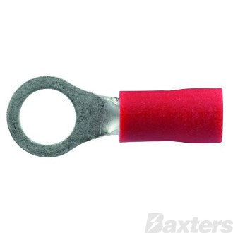 RING TERMINAL INSULATED RED 5MM 100PK